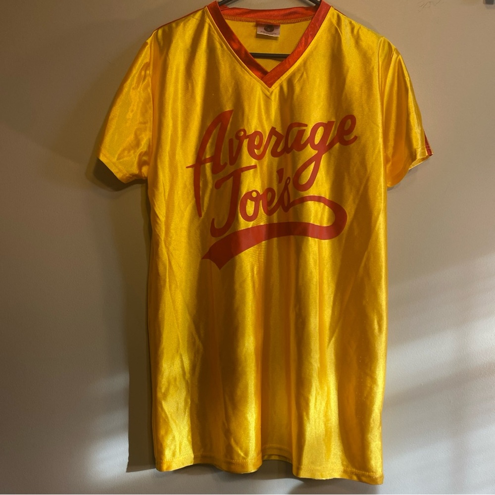 Spirit Halloween Average Joe’s Dodge Ball Costume Jersey Men’s Size L Yellow Red